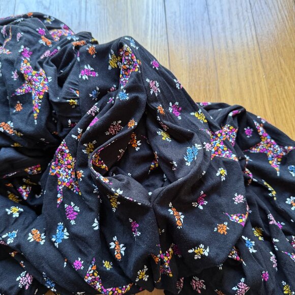 Boden Size 8 NEW Black Star & Floral Long Sleeve Fixed Wrap Jersey Midi Dress - Picture 11 of 16